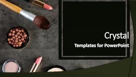 Presentation with cosmetics beauty - Slides having colorful-cosmetics-on-gray-background background and a black colored foreground