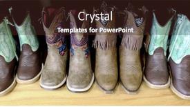  Presentation with cowboy - Slide deck consisting of colorful-cowboy-boots-on-shelf background and a tawny brown colored foreground