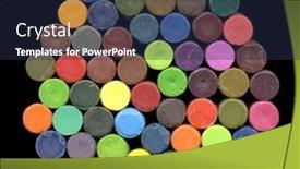  Presentation with crayon - Presentation with colorful-crayon-ends-isolated background and a tawny brown colored foreground