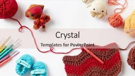  Presentation with crochet - Presentation consisting of colorful crochet project with hook background and a lemonade colored foreground