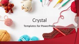  Presentation with crochet - Beautiful presentation design featuring colorful crochet project with hook backdrop and a white colored foreground