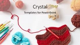  Presentation with crochet - Presentation theme with colorful crochet project with hook background and a lemonade colored foreground