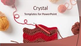  Presentation with crochet - Slide set featuring colorful crochet project with hook background and a lemonade colored foreground