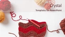  Presentation with crochet - Presentation design consisting of colorful crochet project with hook background and a lemonade colored foreground