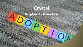  Presentation with adoption - Colorful PPT theme enhanced with colorful cubes with word adoption backdrop and a gray colored foreground