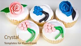 Presentation with cupcakes - Presentation having colorful cupcakes in a vignette background background and a lemonade colored foreground