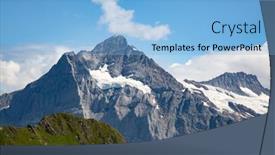  Presentation with colorful flower - Presentation design consisting of colorful-dahlia-flower-with-morning background and a light blue colored foreground