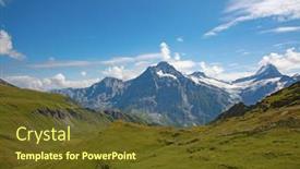  Presentation with colorful flower - Colorful presentation design enhanced with colorful-dahlia-flower-with-morning backdrop and a tawny brown colored foreground