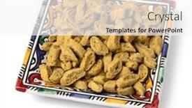  Presentation with cookies - Presentation theme having colorful-decorated-bowl-with-miniature background and a white colored foreground