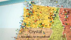  Presentation with united states map - PPT theme having colorful detail map macro close background and a yellow colored foreground