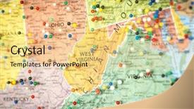  Presentation with united states map - Slides enhanced with colorful detail map macro close background and a lemonade colored foreground