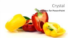  Presentation with capsicum - Theme having red green and yellow peppers background and a white colored foreground