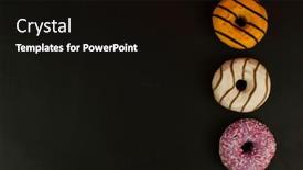  Presentation with black paper - Presentation theme consisting of colorful-donuts-or-doughnut background and a black colored foreground