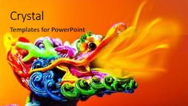  Presentation with astrology - Amazing PPT theme having colorful dragon head with tongue backdrop and a gray colored foreground