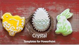  Presentation with cookies - Beautiful presentation design featuring colorful easter cookies in nest backdrop and a  colored foreground