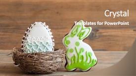  Presentation with colorful odontology teeth - Colorful presentation enhanced with colorful easter cookies in nest backdrop and a  colored foreground