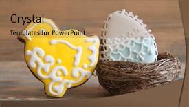  Presentation with cookies - Amazing presentation theme having colorful easter cookies in nest backdrop and a  colored foreground