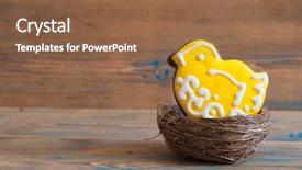  Presentation with serial killer colorful 3d teeth - Colorful presentation enhanced with colorful easter cookies in nest backdrop and a  colored foreground