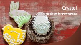  Presentation with cookies - PPT theme consisting of colorful easter cookies in nest background and a  colored foreground