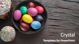  Presentation with colorful celebration - Presentation enhanced with colorful easter eggs and easter background and a  colored foreground