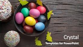  Presentation with colorful celebration - Presentation consisting of colorful easter eggs and easter background and a dark gray colored foreground