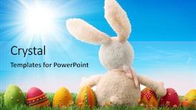  Presentation with rabbit - Presentation having colorful easter eggs and rabbit background and a  colored foreground
