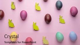  Presentation with colorful celebration - Cool new presentation theme with colorful easter eggs and wooden backdrop and a lemonade colored foreground