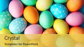  Presentation with easter - Slide deck enhanced with colorful easter eggs background background and a yellow colored foreground
