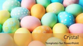  Presentation with easter - Cool new slide deck with colorful easter eggs background backdrop and a yellow colored foreground