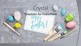  Presentation with greeting card - PPT theme with colorful-easter-eggs-greeting-card background and a light gray colored foreground