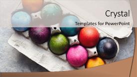  Presentation with eggs egg carton egg box - Colorful presentation theme enhanced with colorful easter eggs in egg backdrop and a lemonade colored foreground
