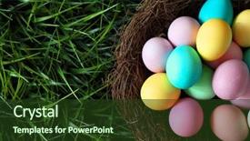  Presentation with eggs egg carton egg box - Amazing PPT theme having colorful easter eggs in nest backdrop and a tawny brown colored foreground