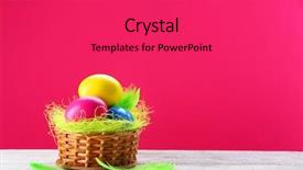  Presentation with blended colorful - Cool new PPT theme with colorful easter eggs in wicker backdrop and a red colored foreground