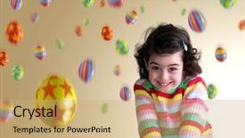  Presentation with rain fall - Colorful theme enhanced with a colorful easter eggs backdrop and a yellow colored foreground