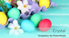  Presentation with easter - Slide set having colorful-easter-eggs-with-grass background and a  colored foreground