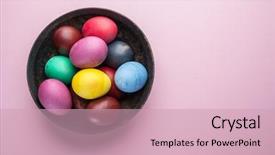  Presentation with colorful celebration - Presentation theme having colorful easter eggs background and a  colored foreground