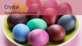  Presentation with colorful celebration - PPT layouts having colorful easter eggs background and a  colored foreground
