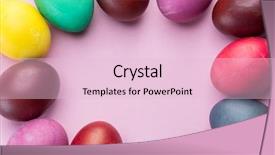  Presentation with colorful celebration - Presentation design with colorful easter eggs background and a lemonade colored foreground