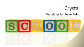  Presentation with abc - Colorful presentation theme enhanced with colorful educational wooden toy blocks backdrop and a white colored foreground