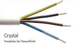  Presentation with electric cable - Audience pleasing slide set consisting of colorful electric cables closeup backdrop and a  colored foreground