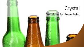  Presentation with bottles - Cool new presentation design with colorful empty glass bottles isolated backdrop and a white colored foreground