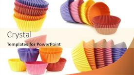  Presentation with muffin - Theme enhanced with colorful-empty-muffin-cups background and a blonde colored foreground