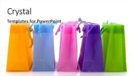  Presentation with plastic bag - Beautiful presentation featuring colorful empty shopping bags isolated backdrop and a white colored foreground