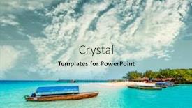  Presentation with zanzibar - PPT layouts consisting of translucent wave white background - colorful exotic seascape with boats background and a soft green colored foreground