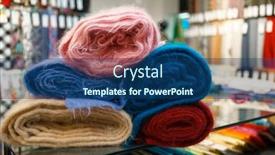  Presentation with colorful fabric - Colorful PPT theme enhanced with colorful-fabric-closeup-textile-store backdrop and a ocean colored foreground
