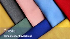  Presentation with colorful fabric - Theme having colorful fabric samples as background background and a navy blue colored foreground