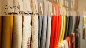  Presentation with colorful fabric - Colorful slide deck enhanced with colorful-fabric-textile-on-showcase backdrop and a coral colored foreground