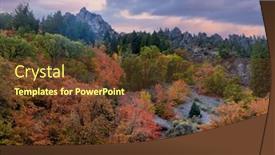  Presentation with fall foliage - Slide set featuring colorful-fall-foliage-along-mt background and a tawny brown colored foreground