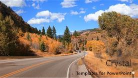  Presentation with fall foliage - Audience pleasing presentation consisting of colorful-fall-foliage-by-scenic backdrop and a coral colored foreground
