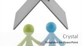  Presentation with white house roof - PPT layouts consisting of colorful-family-figurines-covered background and a white colored foreground